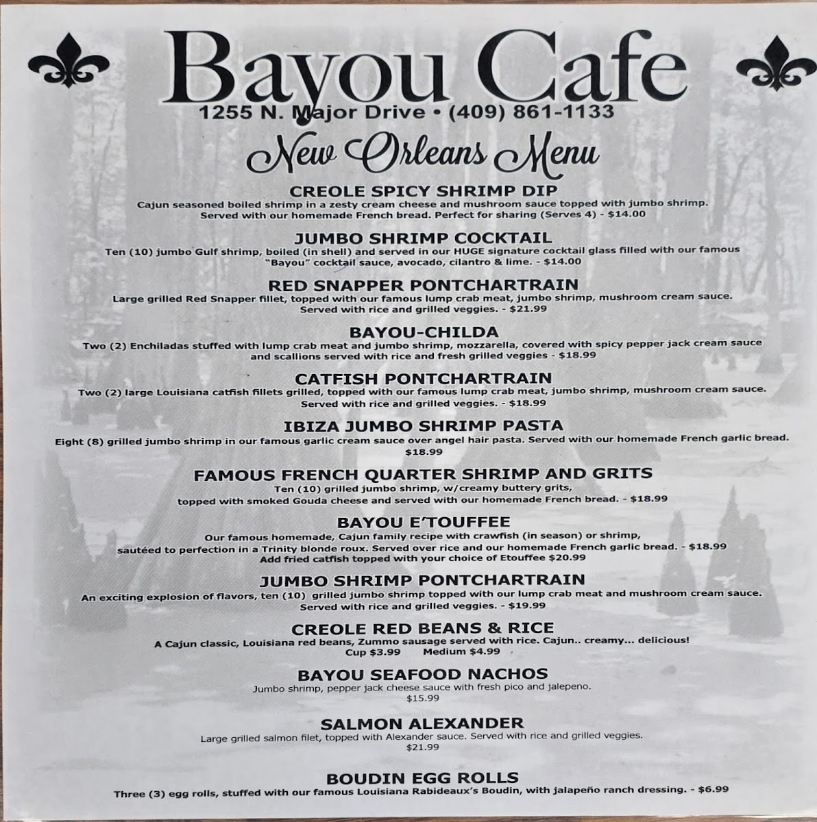 Menu Bayou Cafe-1
